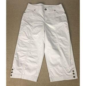 kim Rogers Beige 3/4 pants size 8 cotton pockets zipper Crop Outdoors Pants‎